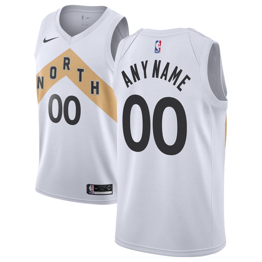 Mens Toronto Raptors Custom Nike 2018-19 White City Edition Jersey